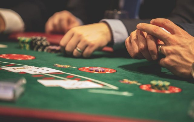 Blackjack Table with cards