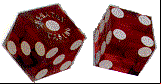 Red Dice as used in a Casino game