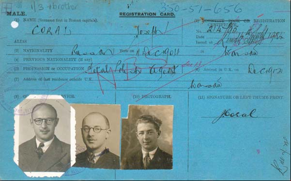 Joe Coral's Registration Card