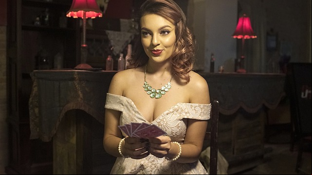 Lady Playing Poker