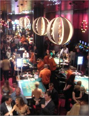Decor at Aspers above the Roulette section